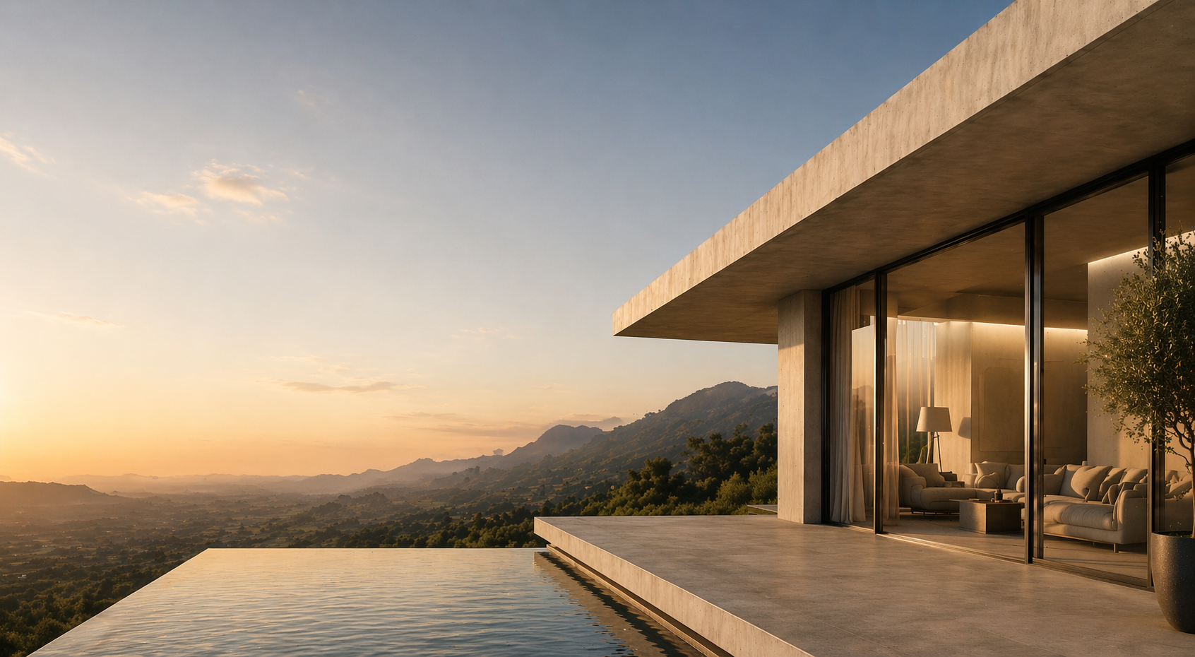 Modern luxury residence with panoramic terrace